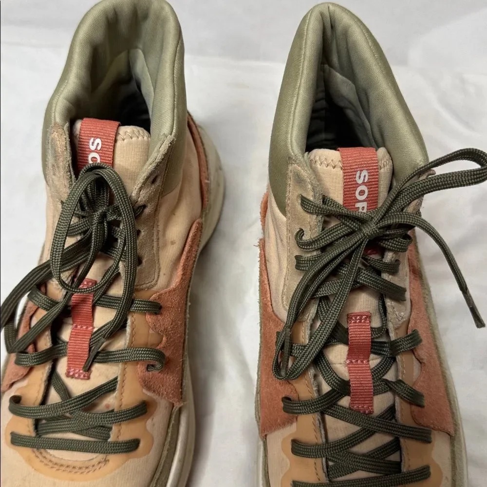 Sorel Women’s Ona 503 High Top‎ Sneakers in Nova, Sand, Paradox Pink.